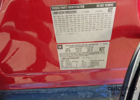 2017 Buick Envision Preferred z USA, uszkodzony, nr VIN LRBFXCSA7HD202866